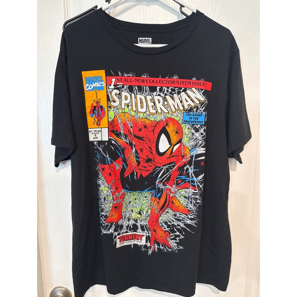 Marvel Spider-Man Torment Comic Book Cover Graphic T-Shirt Black Mens XL
